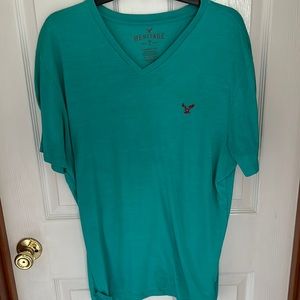 Teal/Green American Eagle Short Sleeve Casual Tee